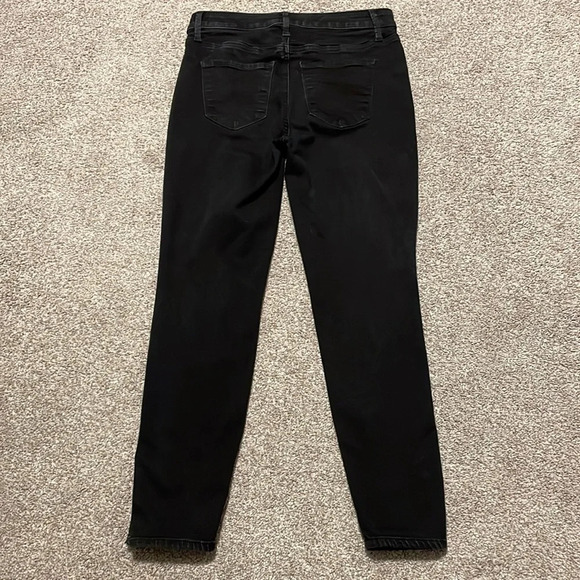 Talbots Black Denim Jegging Rhinestone Ankle Buttons 4 - Picture 11 of 13